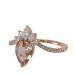 14K Rose Gold MorganiteWith Diamond Ring