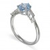 14K White Gold Aquamarine With Diamond Ring