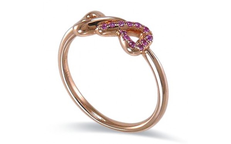 14K Rose Gold Pink Sapphire Ring